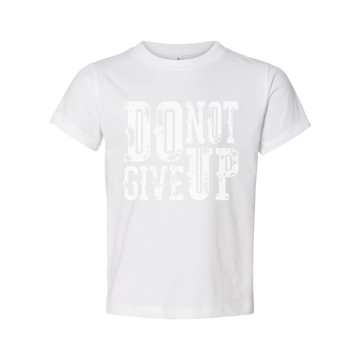 Do Not Give Up White Unisex T Shirt With Distressed Slogan Graphic Tee For Men Women