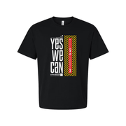 Unisex White T Shirt With Impossible Is Nothing Graphic And Yellow Striped Accent Design