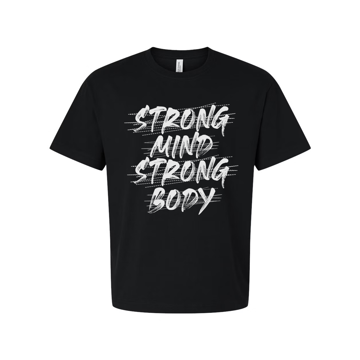 Premium Cotton White Unisex Graphic T Shirt With Strong Mind Strong Body Design Print