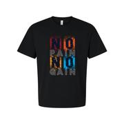 No Pain No Gain Color Block Graphic T Shirt For Unisex Short Sleeve Casual Wear Everyday