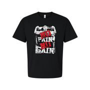 Unisex No Pain No Gain Graphic T Shirt White Cotton Short Sleeve Tee For Men And Women Breathable Relaxed Fit