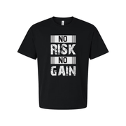 Unisex White No Risk No Gain Graphic Tee Made From Soft Cotton For Men And Women