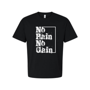White Unisex Cotton Short Sleeve T Shirt With No Pain No Gain Distressed Graphic