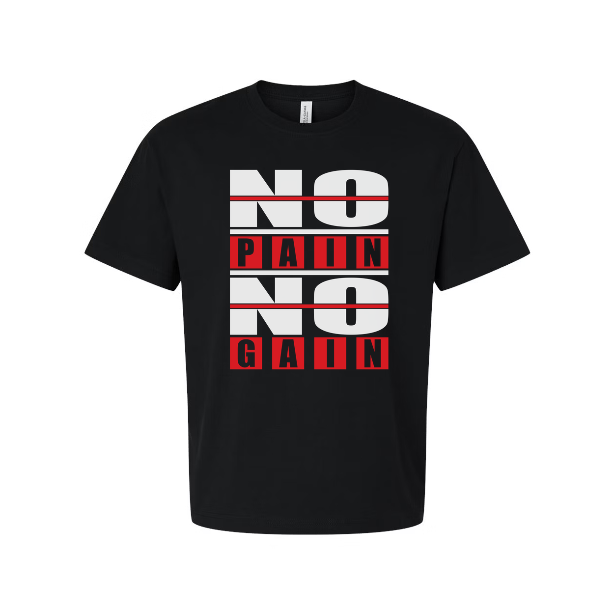 No Pain No Gain Unisex Graphic T Shirt Short Sleeve White Cotton Tee For Workout And Training