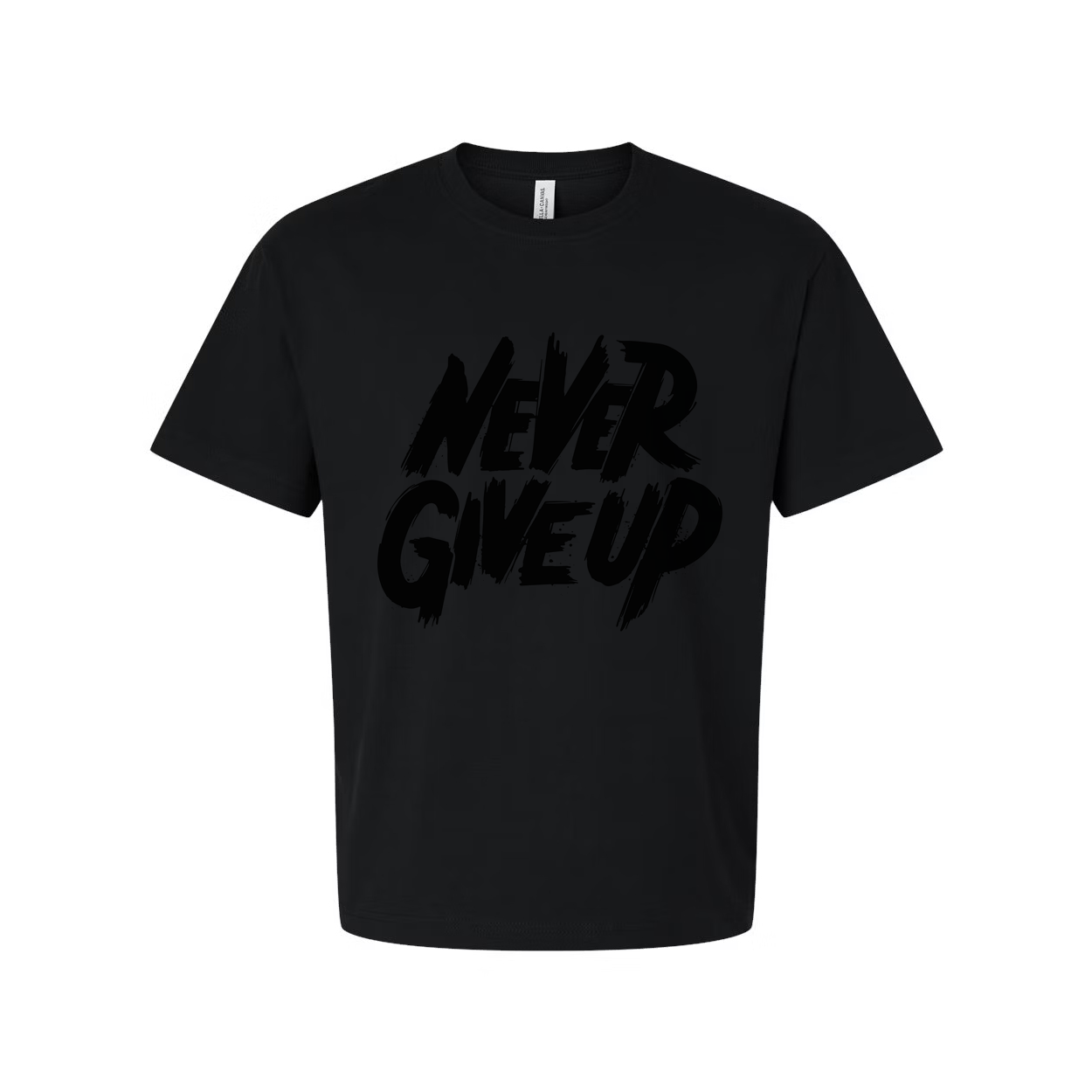 Never Give Up Graphic T Shirt For Unisex Adults White Cotton Short Sleeve Everyday Wear