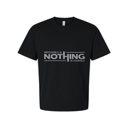 Unisex White T Shirt With Impossible Is Nothing In Yourself Graphic Print For Gym And Workout