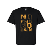 No Pain No Gain Unisex Athletic Tee With Bold Orange Slogan For Gym Workouts Training