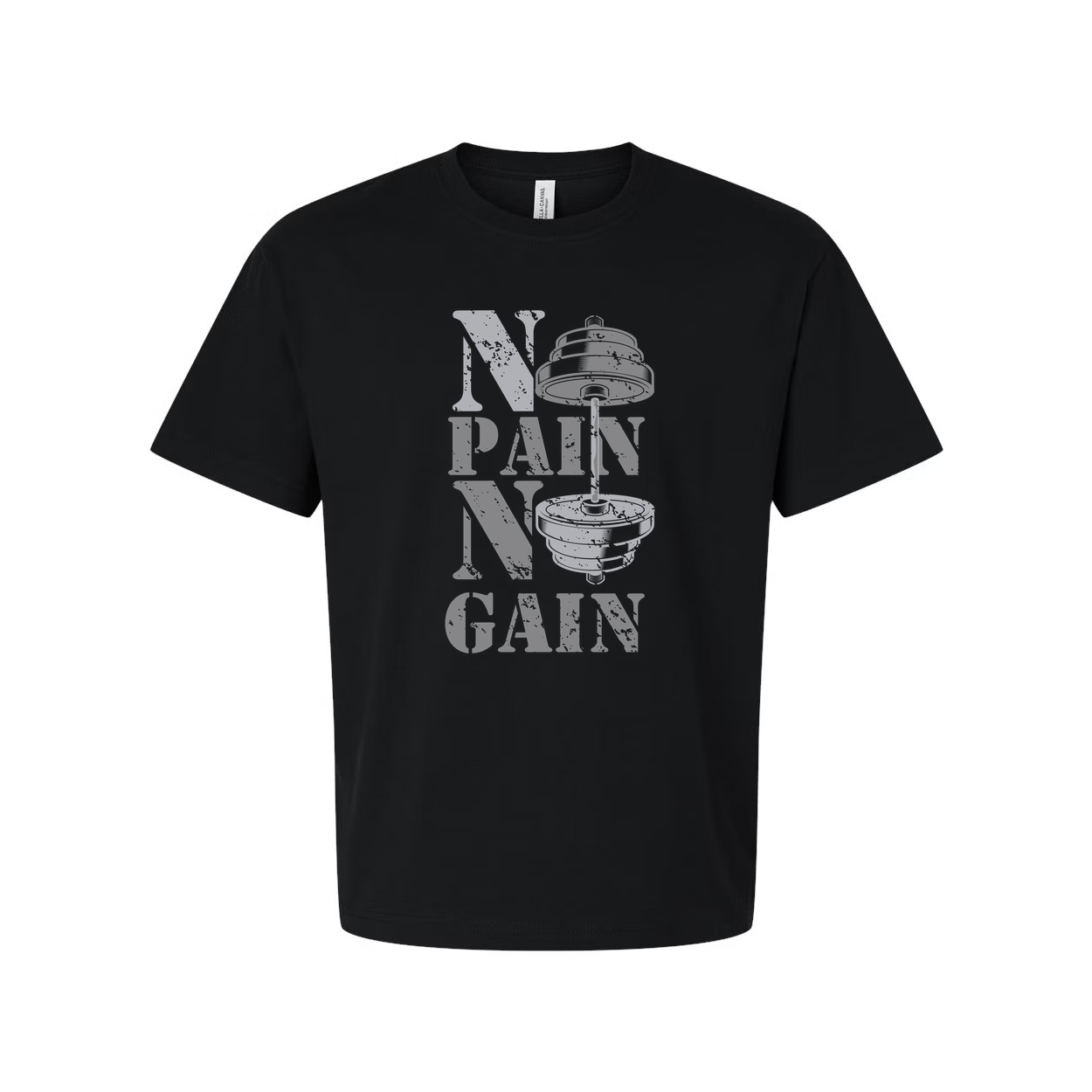 Unisex No Pain No Gain Graphic T-Shirt With Dumbbell Design For Gym Workouts And Everyday Training