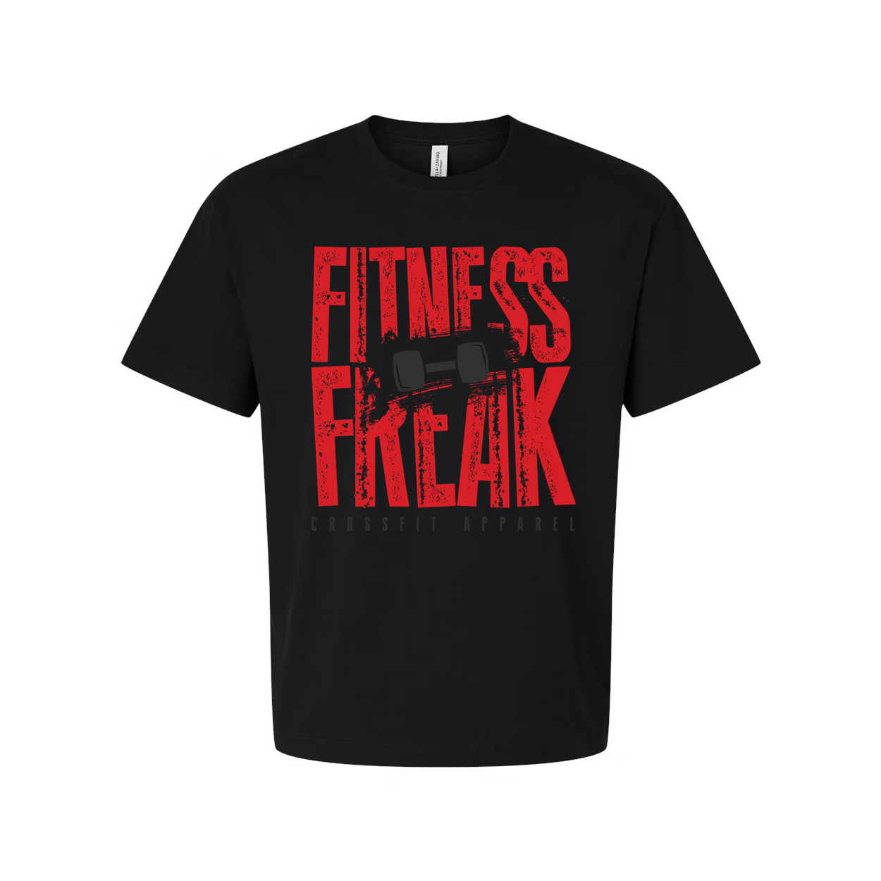 Fitness Freak Unisex Graphic Tee With Barbell Illustration For Crossfit Enthusiasts