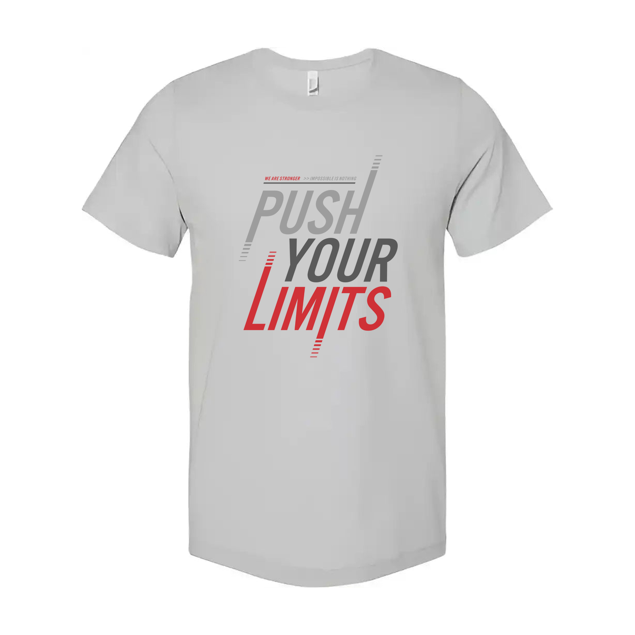 Push Your Limits Graphic Tee Unisex White Cotton Workout T Shirt for Men and Women