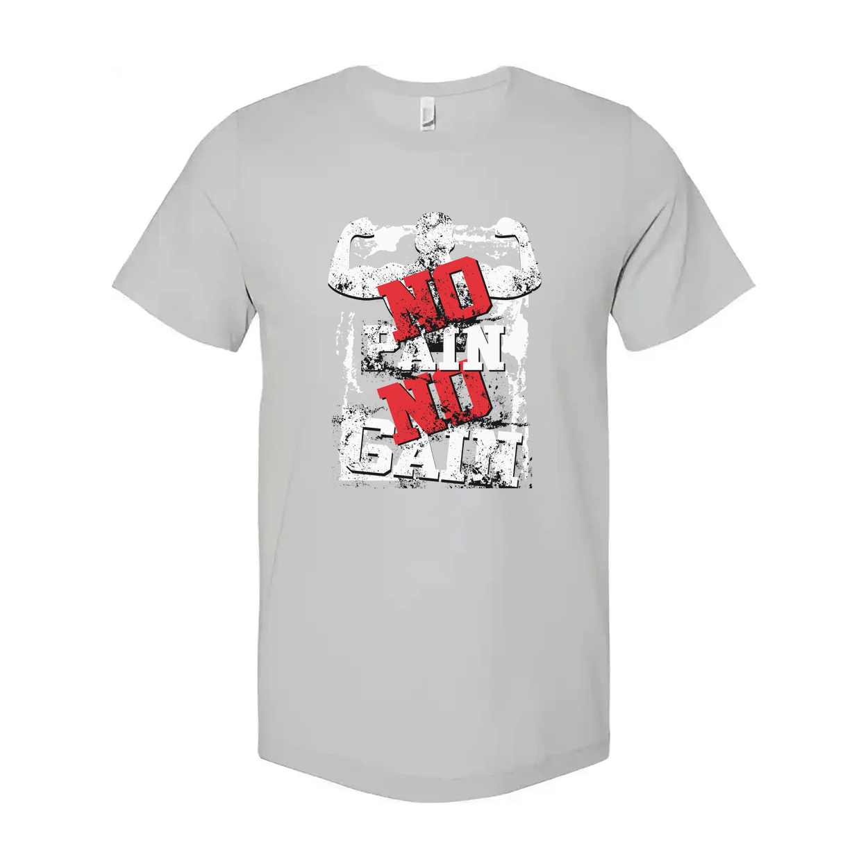 Unisex No Pain No Gain Graphic T Shirt White Cotton Short Sleeve Tee For Men And Women Breathable Relaxed Fit