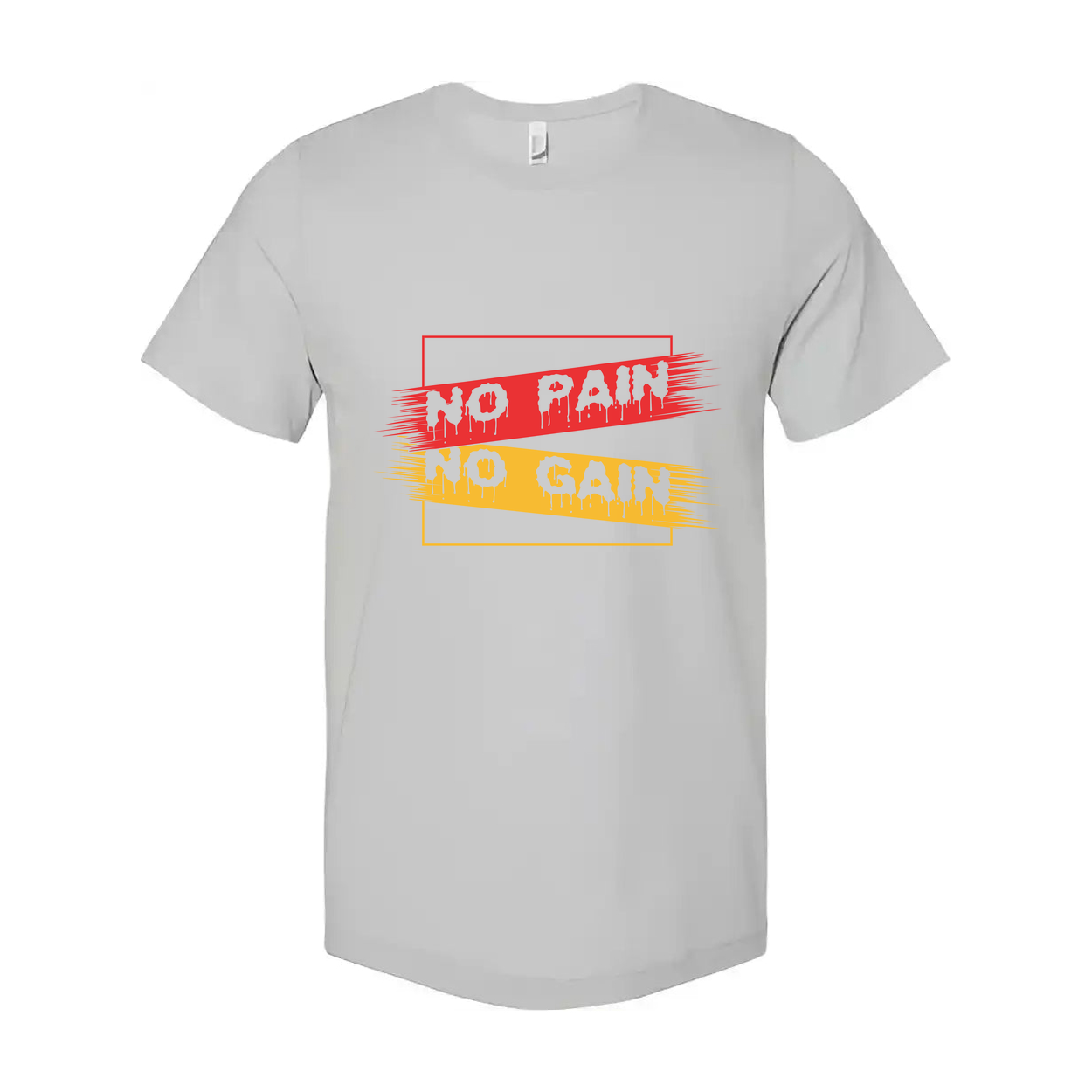 White Unisex No Pain No Gain Graphic T Shirt For Workout Training And Everyday Wear
