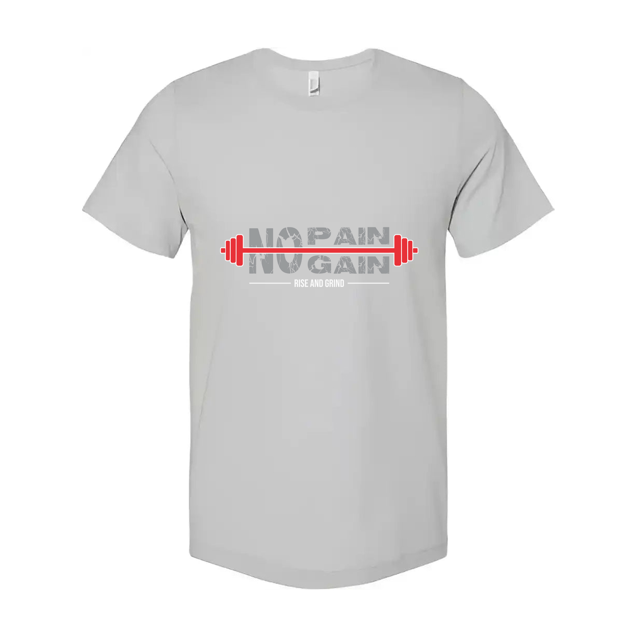 Unisex No Pain No Gain Barbell Graphic T Shirt For Gym And Fitness Enthusiasts Comfortable Cotton Tee