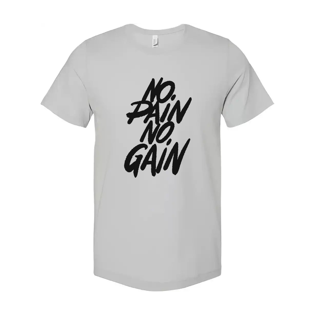 Unisex No Pain No Gain Graphic T Shirt White Short Sleeve Cotton Fitness Tee For Workout