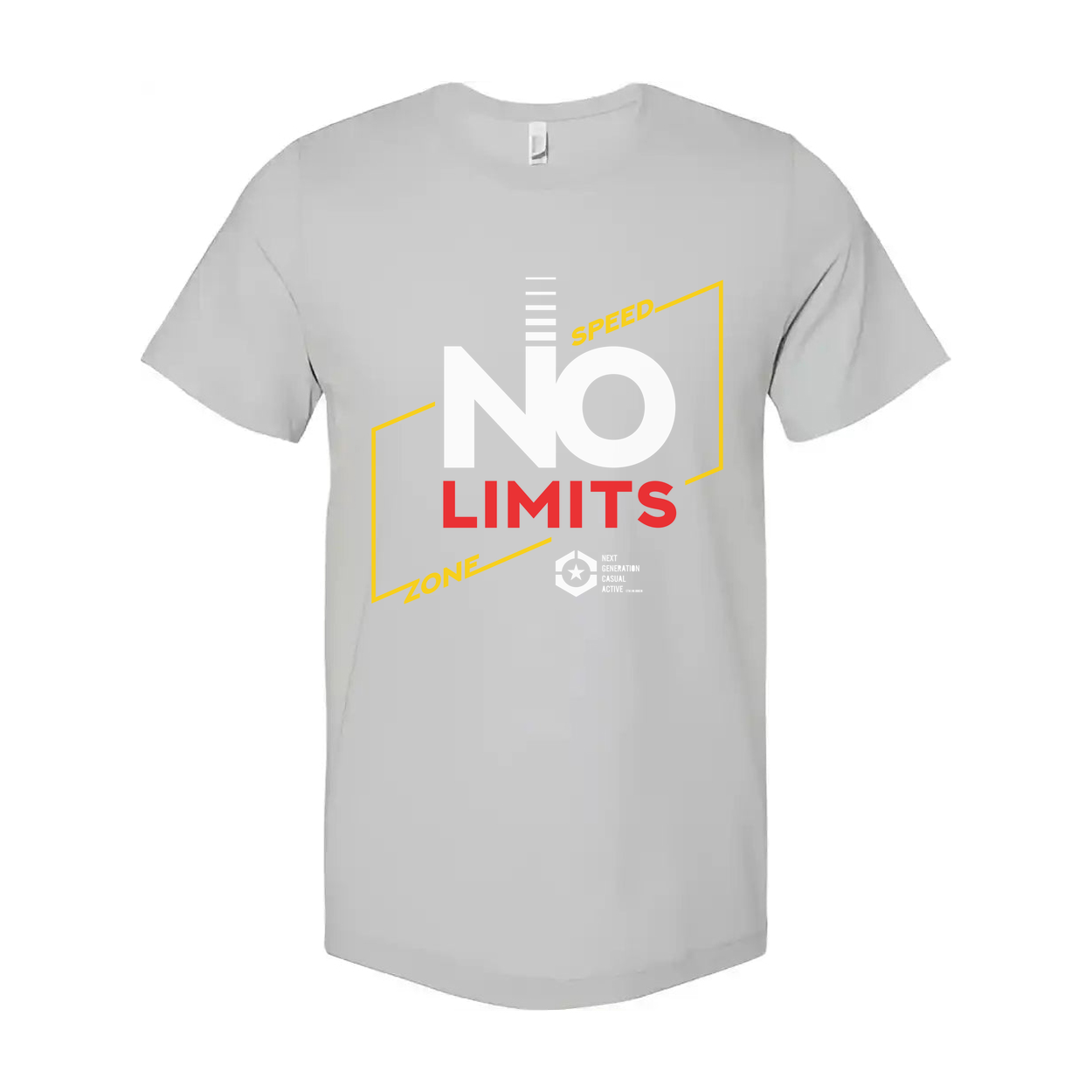 No Limits Graphic Tee For Unisex White Short Sleeve With Speed Zone Design Collection