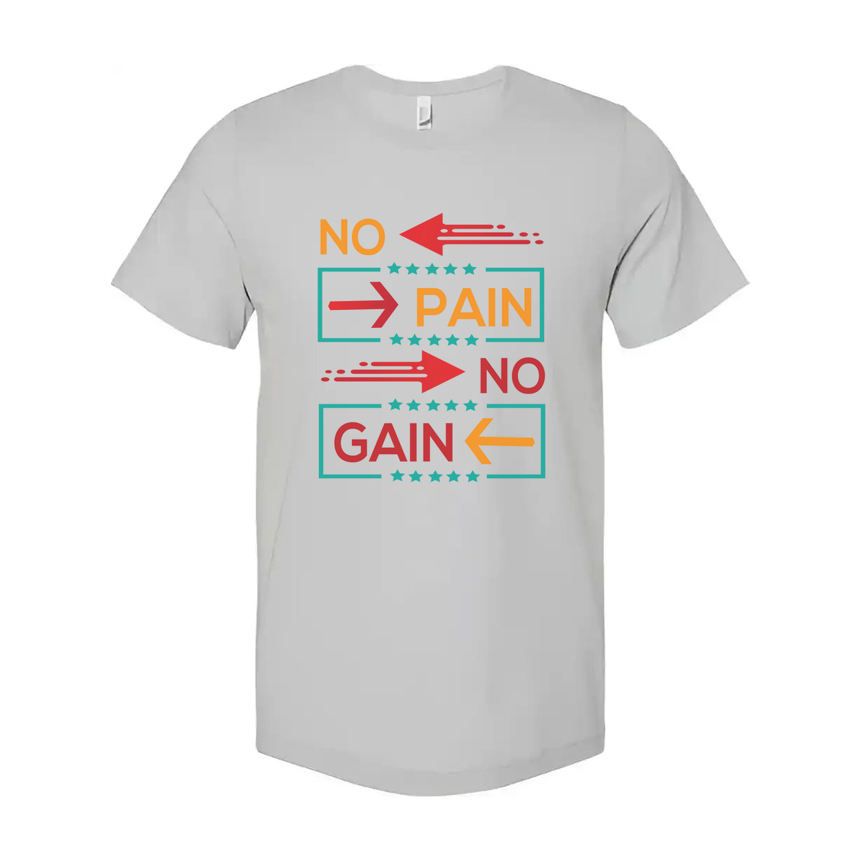 Unisex No Pain No Gain Graphic T Shirt White Short Sleeve Workout Tee For Fitness Enthusiasts