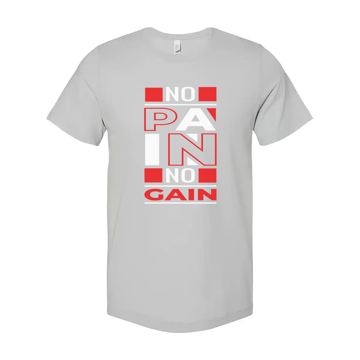 No Pain No Gain Graphic T Shirt Unisex White Cotton Short Sleeve For Active Lifestyles