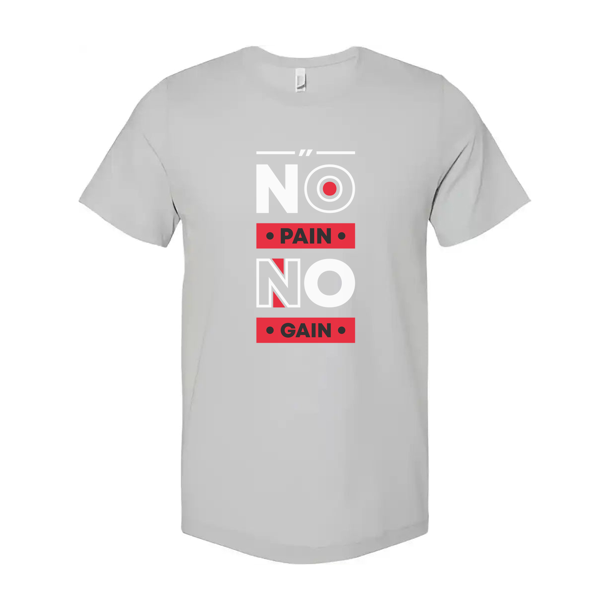 No Pain No Gain Graphic Tee For Men And Women Unisex White Short Sleeve Cotton Shirt