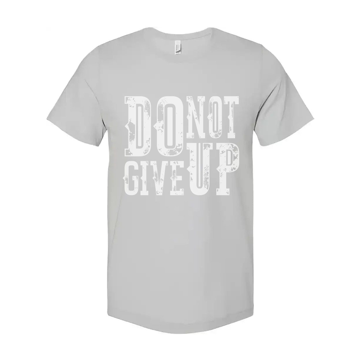 Do Not Give Up White Unisex T Shirt With Distressed Slogan Graphic Tee For Men Women