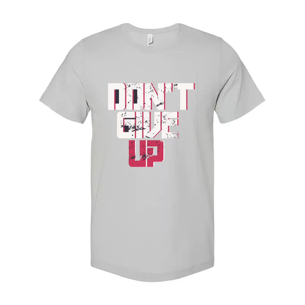 Don't Give Up Graphic T Shirt Unisex White Short Sleeve With Pink And Black Design