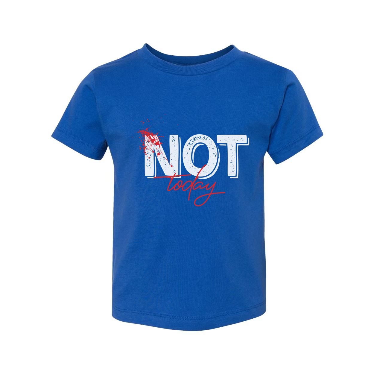 Unisex Not Today Graphic White T Shirt With Red Paint Splatter Print For Casual Fitness Wear