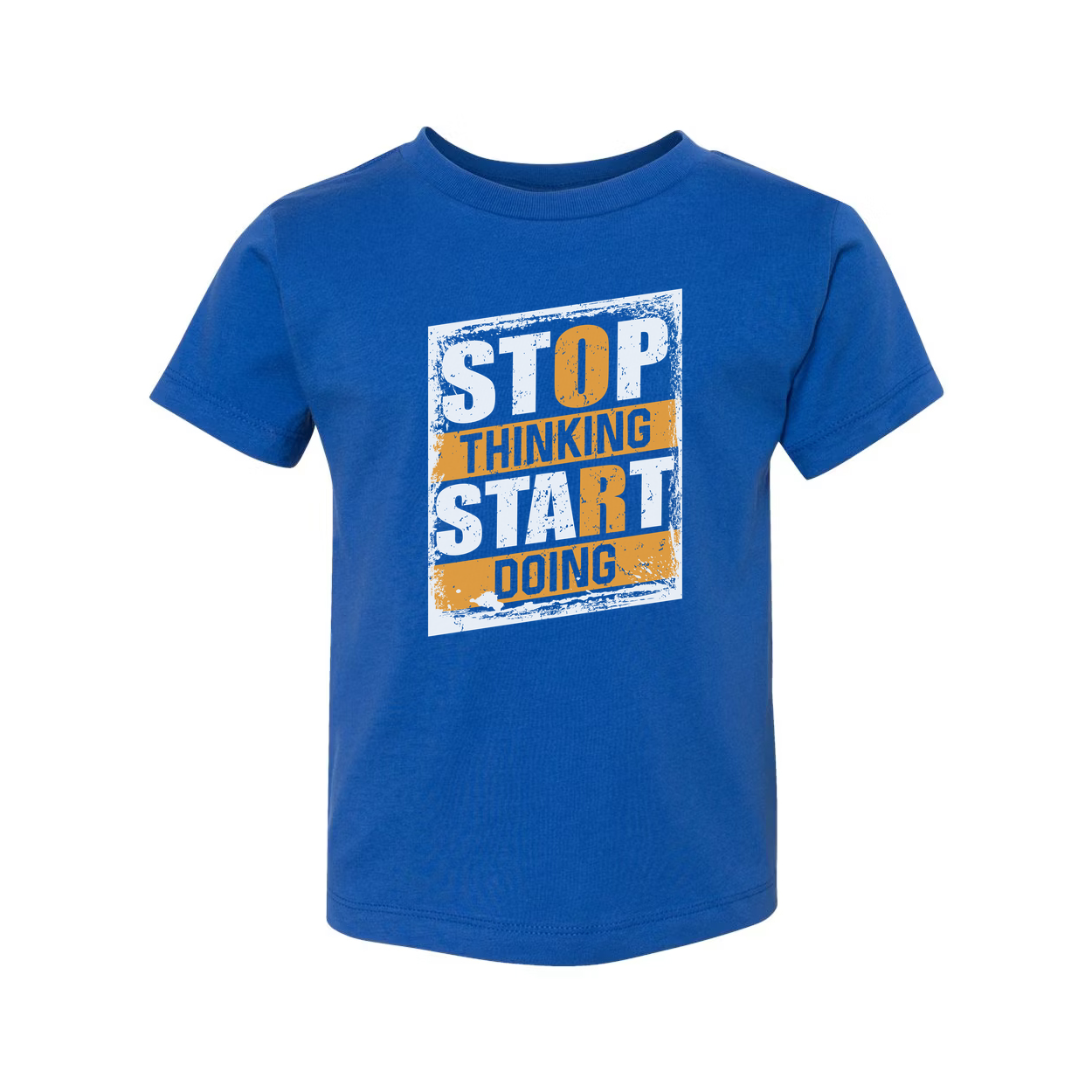Stop Thinking Start Doing Graphic T Shirt Unisex White Cotton Short Sleeve Tee With Relaxed Fit