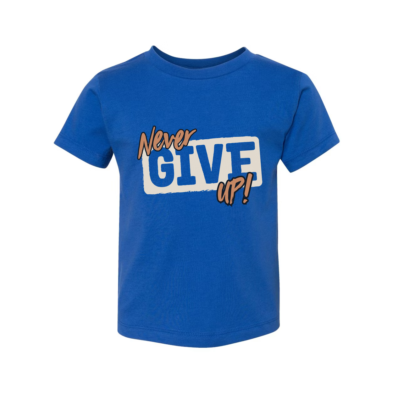 Never Give Up Graphic T Shirt Unisex Short Sleeve Tee With Motivational Quote Design