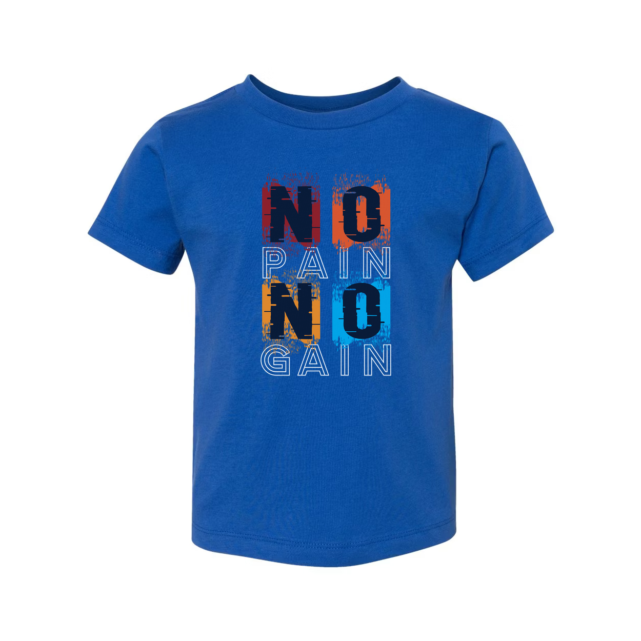 No Pain No Gain Color Block Graphic T Shirt For Unisex Short Sleeve Casual Wear Everyday