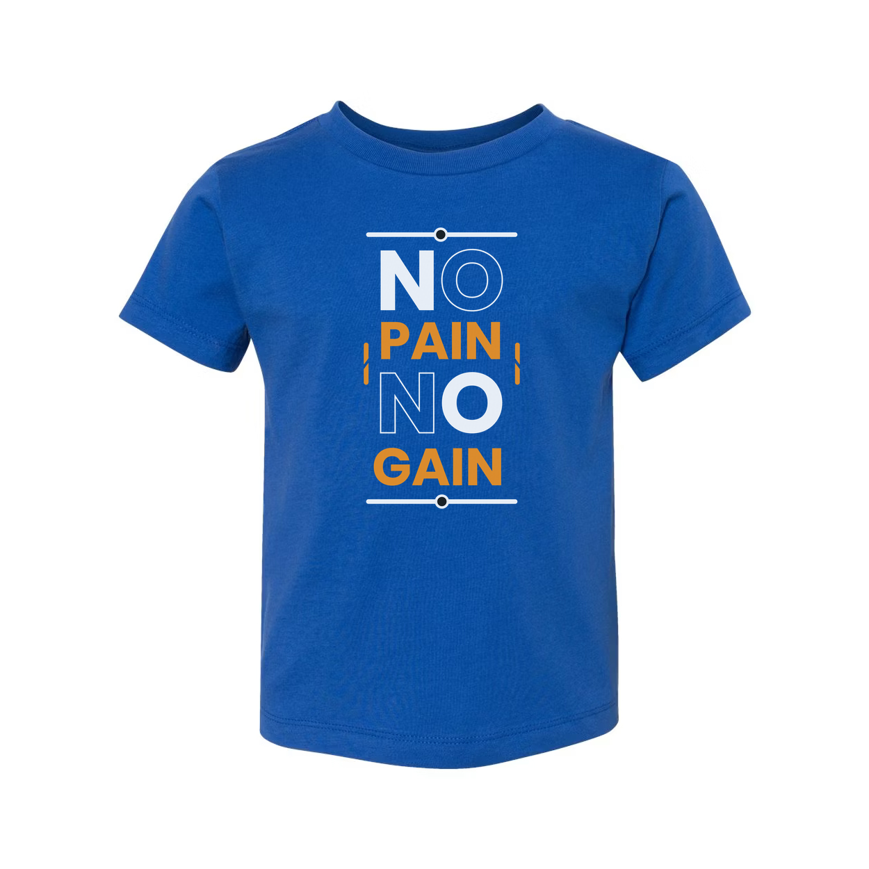 No Pain No Gain Graphic Tee For Unisex Short Sleeve Cotton T Shirt With Bold Orange Text And Minimalist Designs