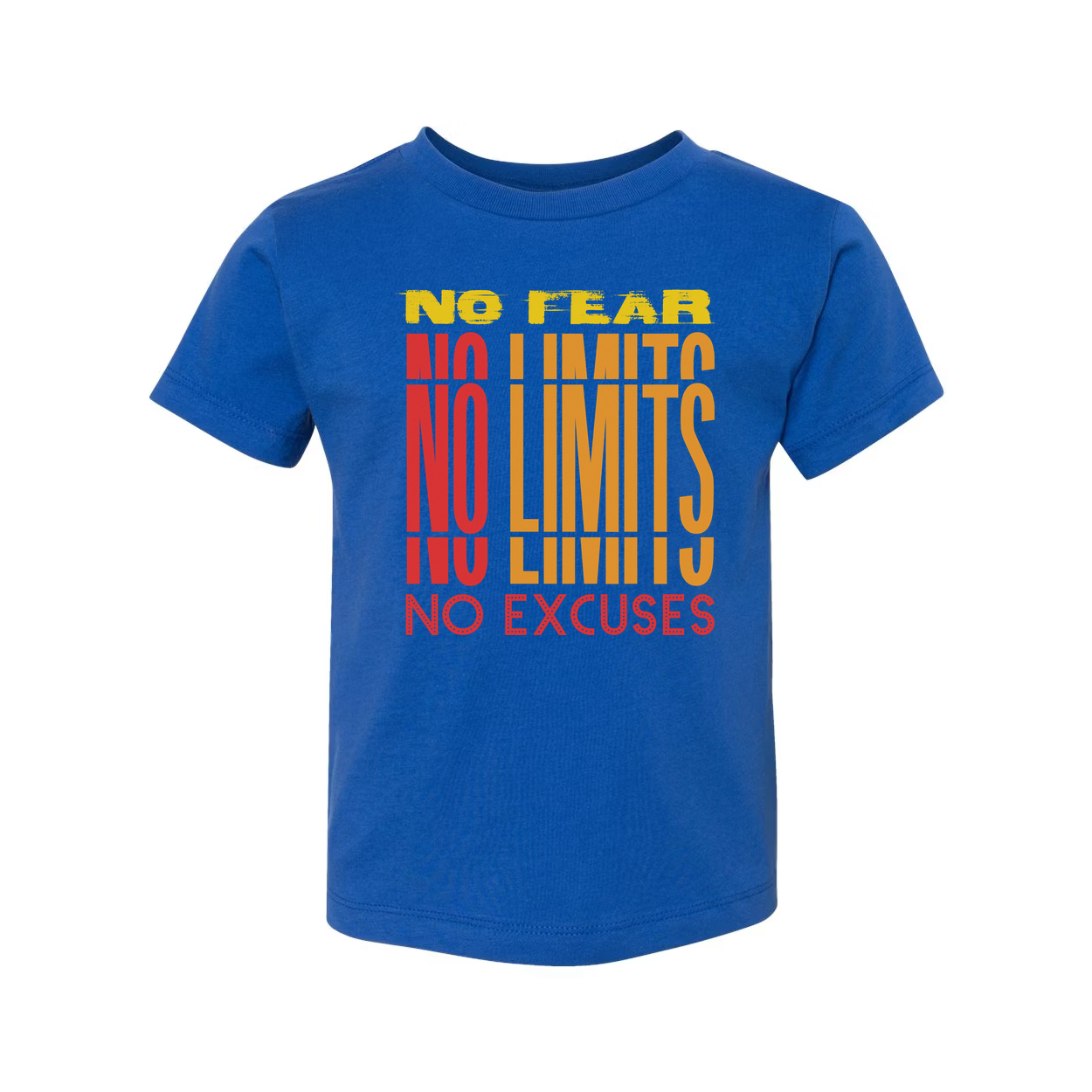 Unisex Short Sleeve Graphic T Shirt With No Fear No Limits No Excuses Everyday Wear