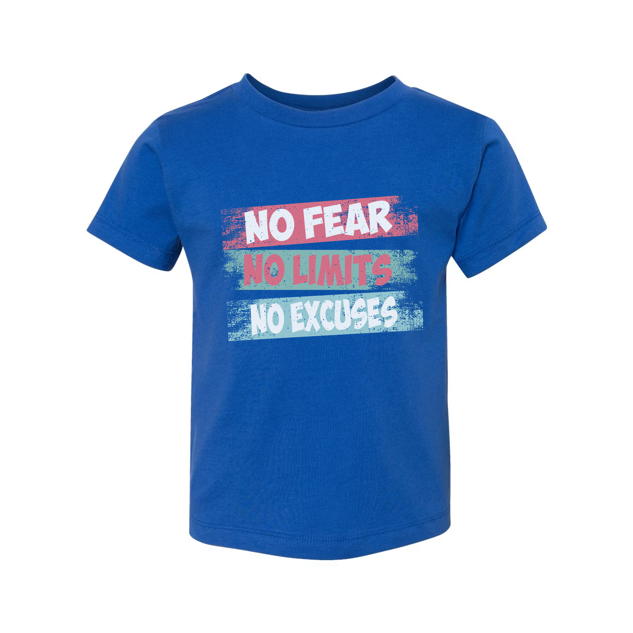 Unisex Graphic T Shirt No Fear No Limits No Excuses Inspirational Print On White