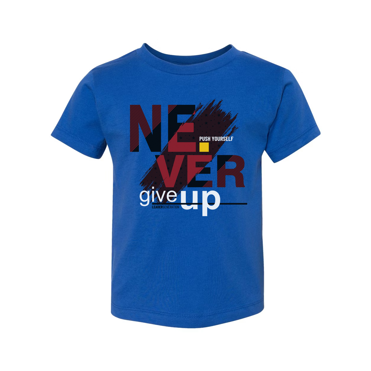 Never Give Up Graphic T Shirt Unisex White Cotton Tee With Bold Red Black Design
