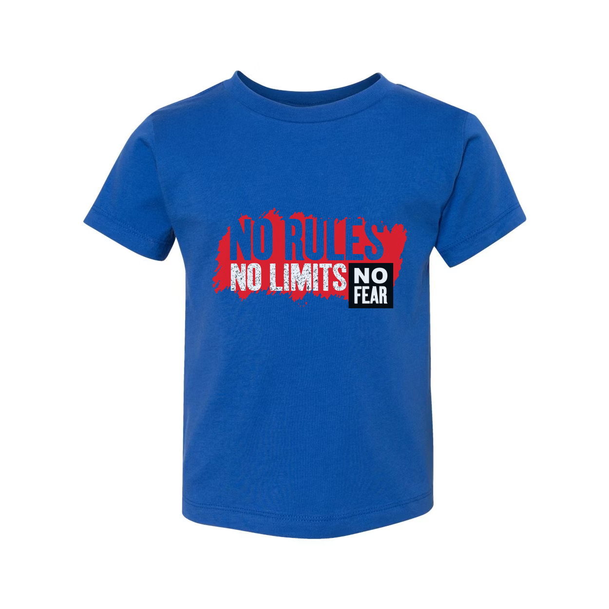 No Rules No Limits No Fear Graphic Tee For Unisex Short Sleeve Cotton T Shirt With Bold Red Print