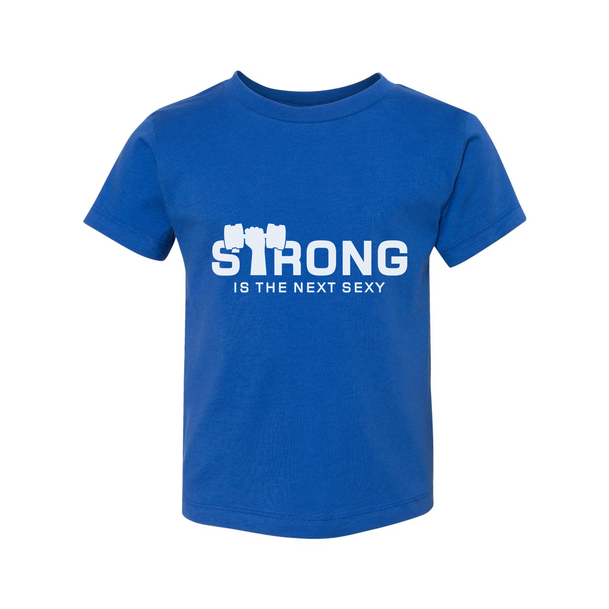 Strong Is The Next Sexy Unisex White Cotton Short Sleeve Graphic Tee For Fitness