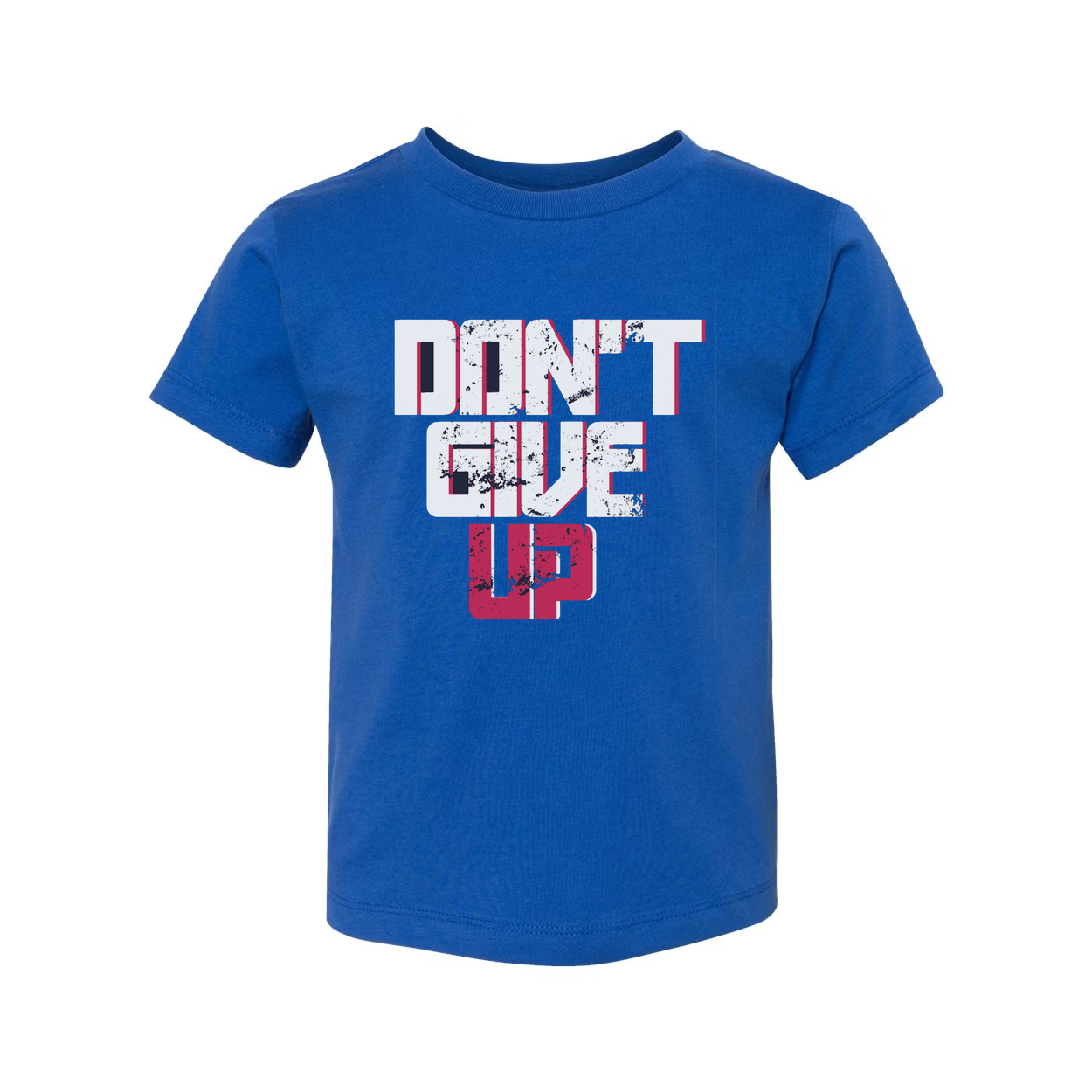 Don't Give Up Graphic T Shirt Unisex White Short Sleeve With Pink And Black Design