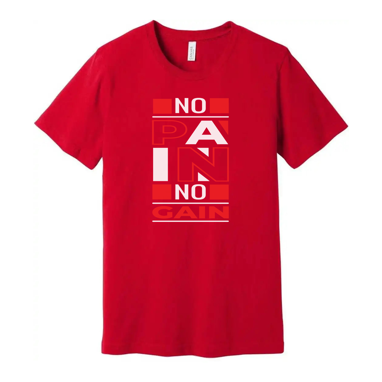 No Pain No Gain Graphic T Shirt Unisex White Cotton Short Sleeve For Active Lifestyles