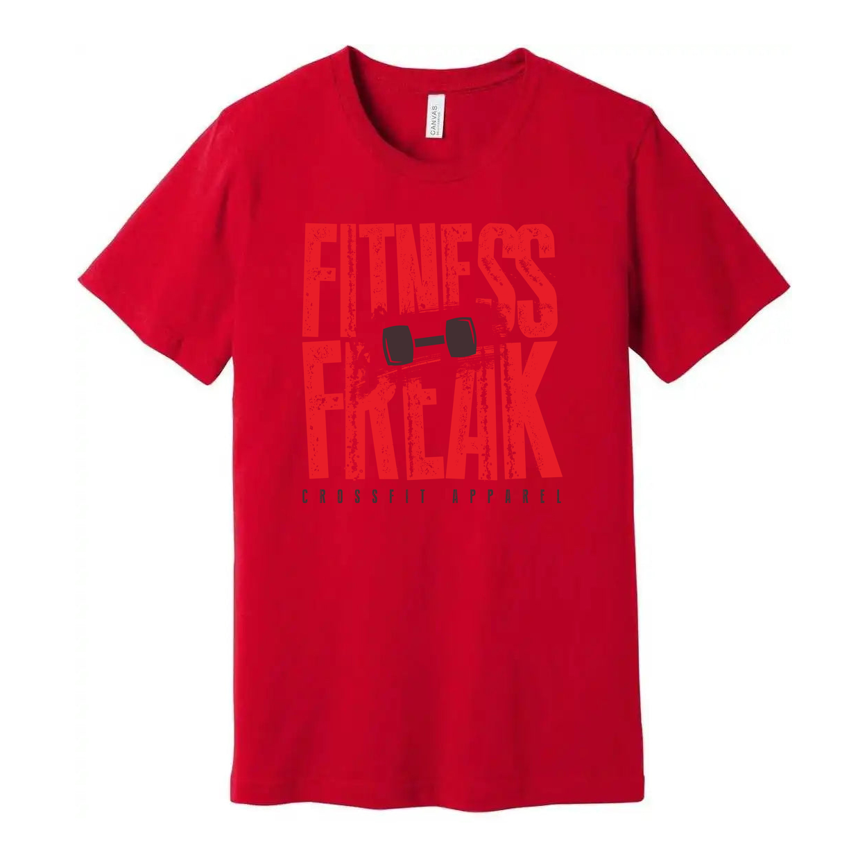 Fitness Freak Unisex Graphic Tee With Barbell Illustration For Crossfit Enthusiasts