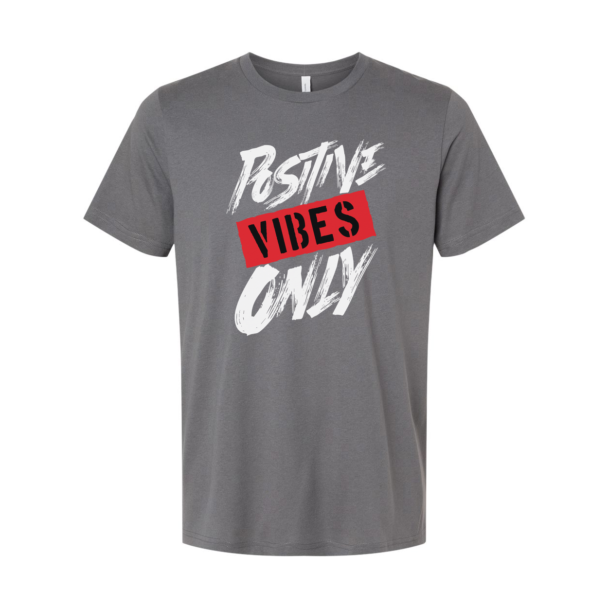 Positive Vibes Only Unisex Graphic T Shirt White Short Sleeve Cotton Everyday Wear