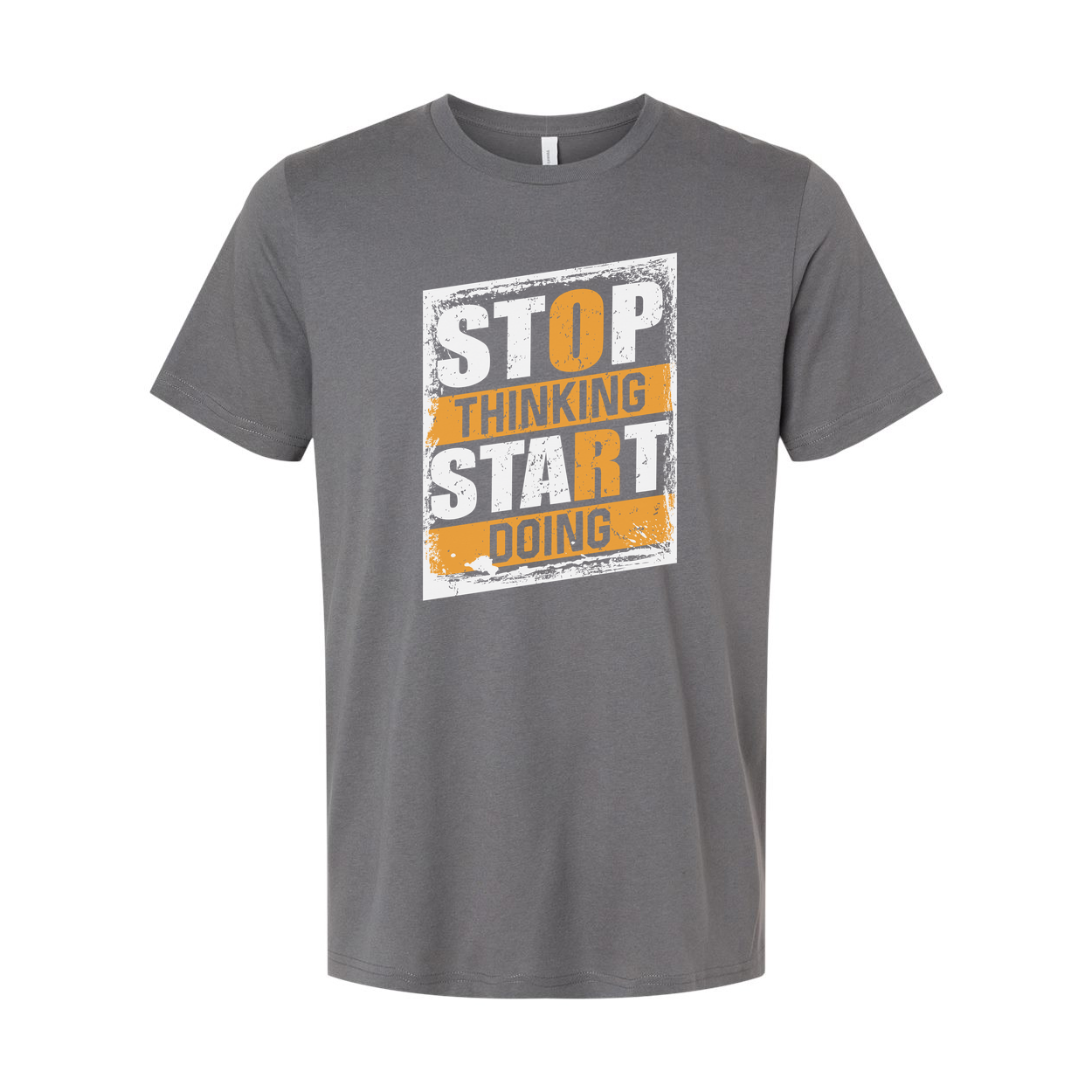 Stop Thinking Start Doing Graphic T Shirt Unisex White Cotton Short Sleeve Tee With Relaxed Fit