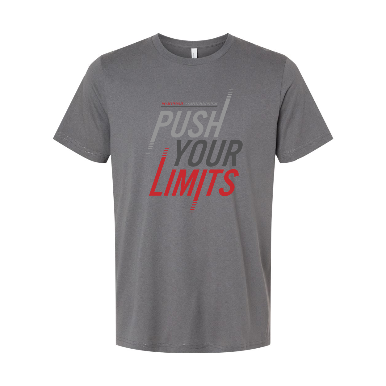 Push Your Limits Graphic Tee Unisex White Cotton Workout T Shirt for Men and Women