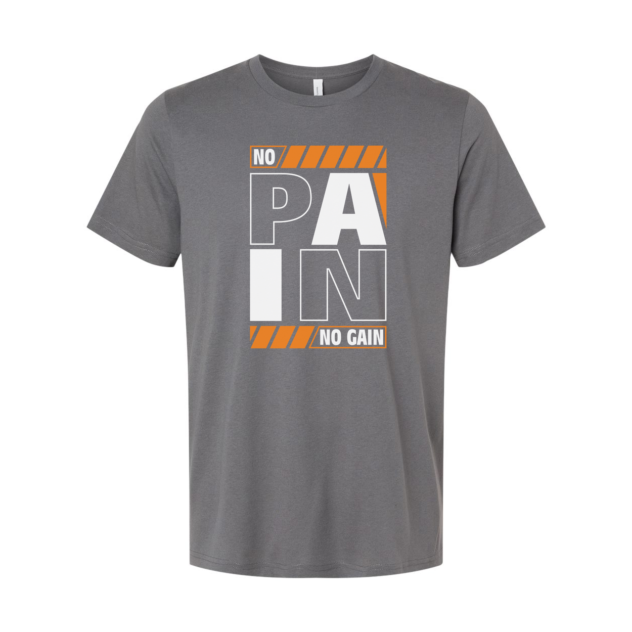 Pain No Gain Graphic T Shirt Unisex White Short Sleeve Tee With Bold Design And Comfortable Cotton