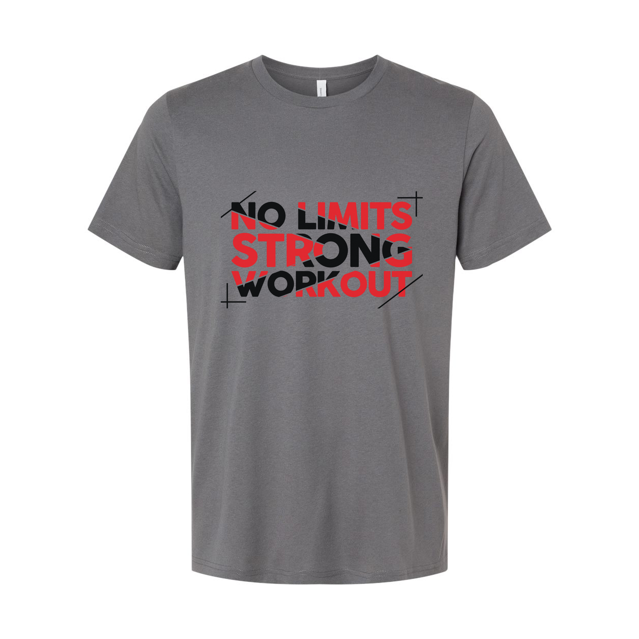 No Limits Strong Workout Graphic Unisex T Shirt White Short Sleeve Cotton Tee For Training