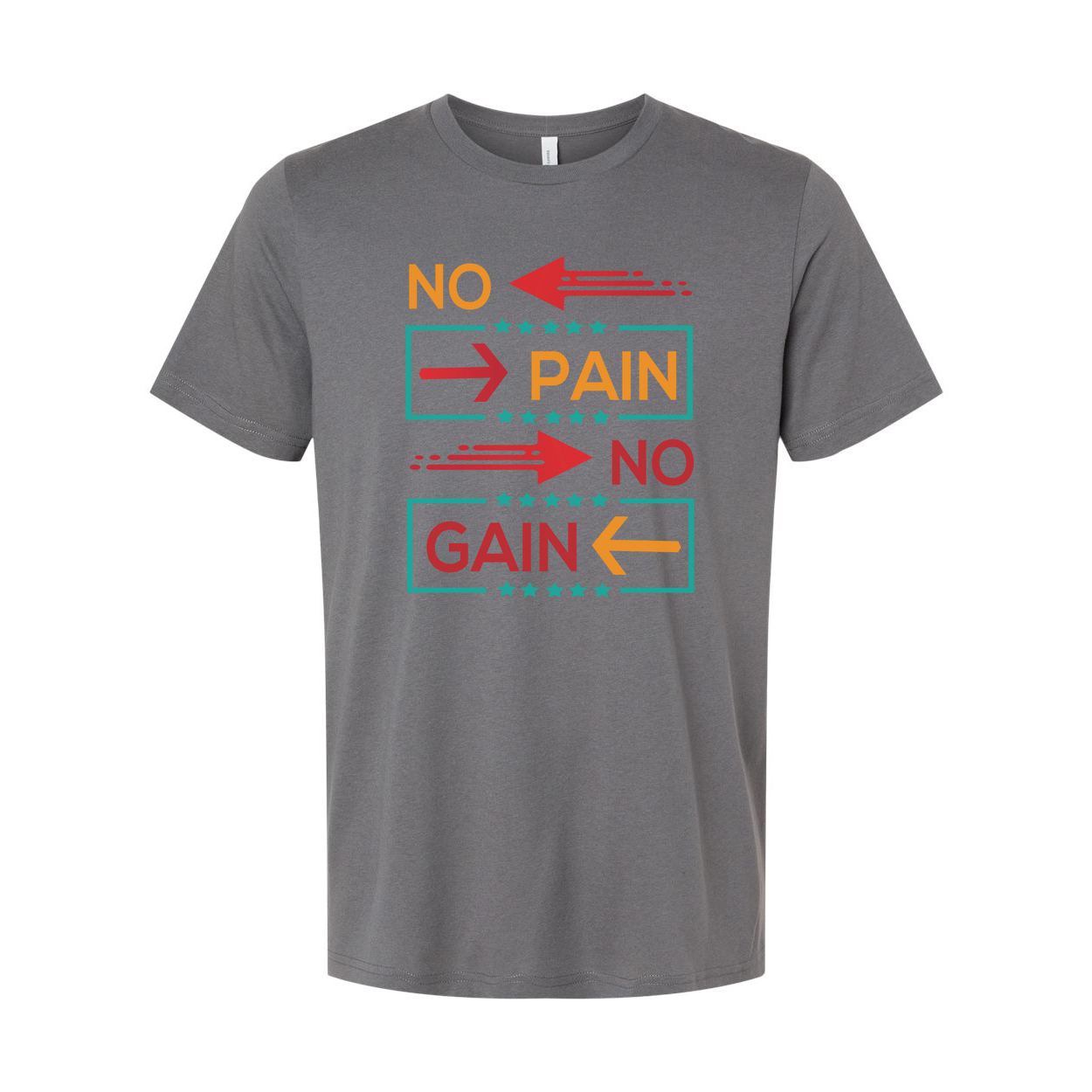 Unisex No Pain No Gain Graphic T Shirt White Short Sleeve Workout Tee For Fitness Enthusiasts