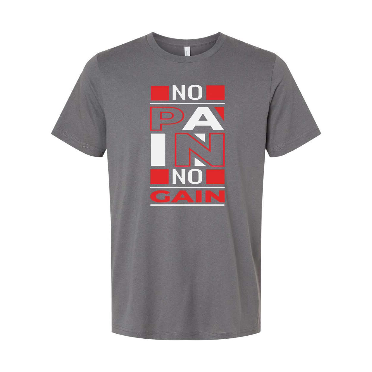 No Pain No Gain Graphic T Shirt Unisex White Cotton Short Sleeve For Active Lifestyles