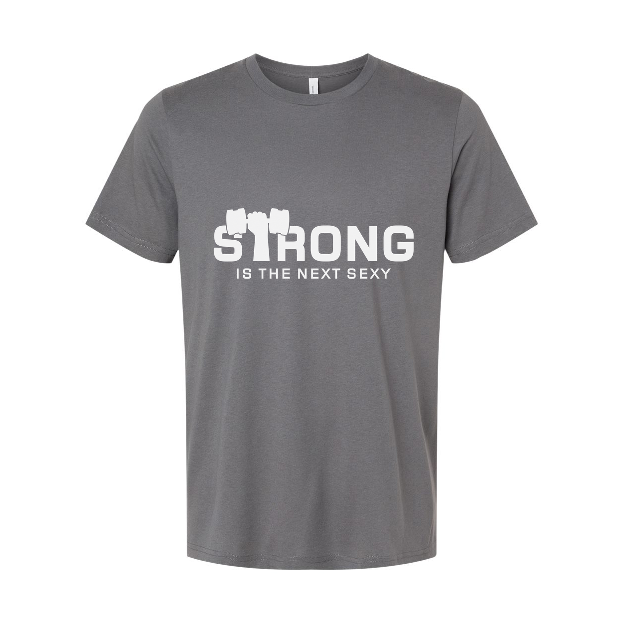 Strong Is The Next Sexy Unisex White Cotton Short Sleeve Graphic Tee For Fitness