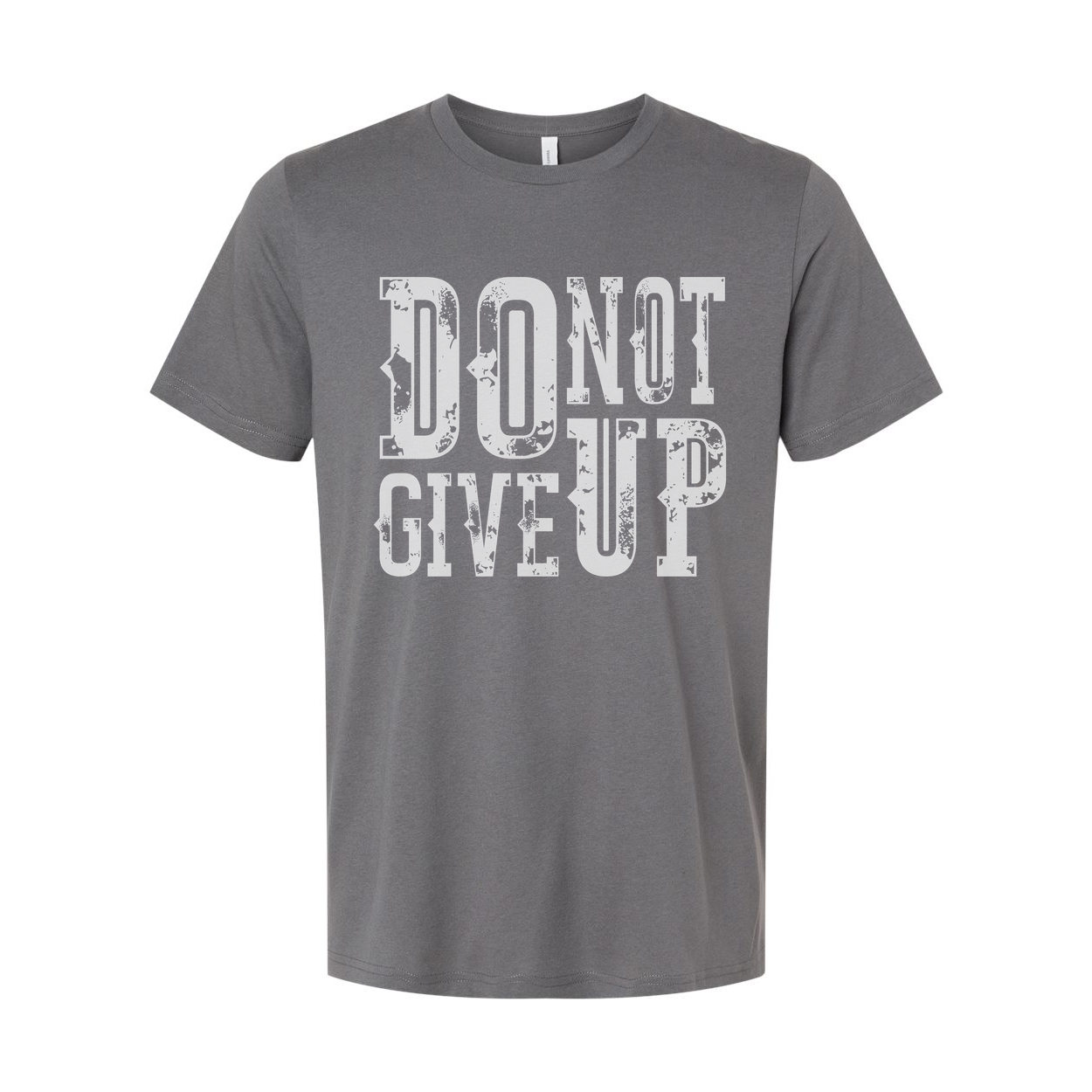Do Not Give Up White Unisex T Shirt With Distressed Slogan Graphic Tee For Men Women
