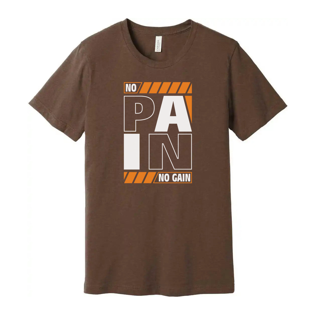 Pain No Gain Graphic T Shirt Unisex White Short Sleeve Tee With Bold Design And Comfortable Cotton