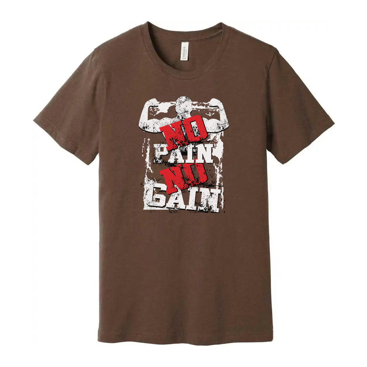 Unisex No Pain No Gain Graphic T Shirt White Cotton Short Sleeve Tee For Men And Women Breathable Relaxed Fit