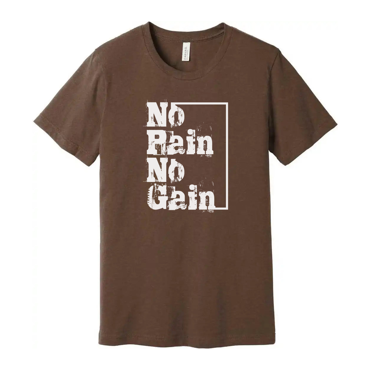 White Unisex Cotton Short Sleeve T Shirt With No Pain No Gain Distressed Graphic