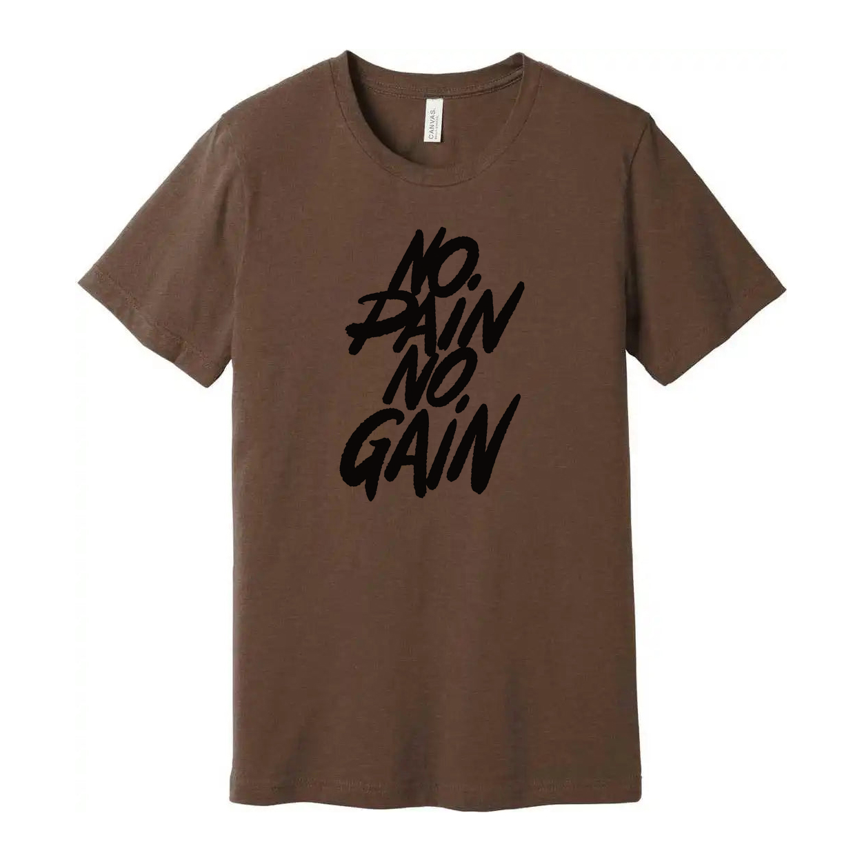 Unisex No Pain No Gain Graphic T Shirt White Short Sleeve Cotton Fitness Tee For Workout
